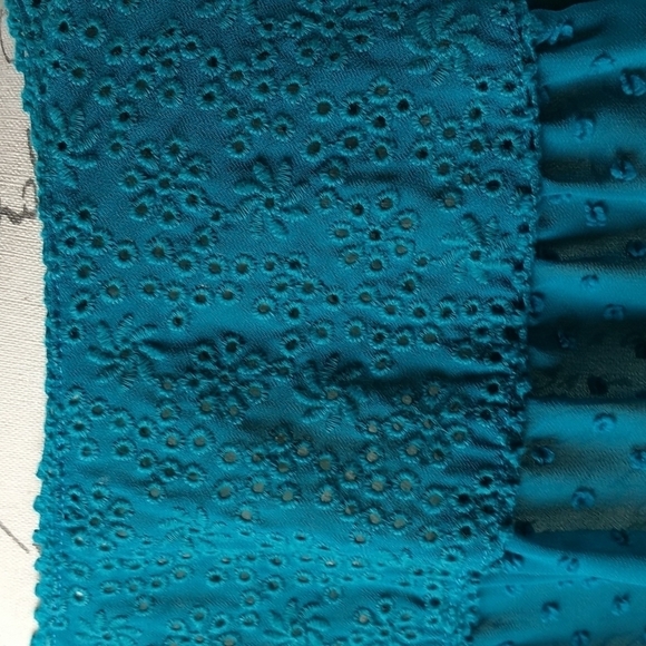 Matilda Jane blue green boho peasant top Woman's Size S NWOT - Picture 10 of 10